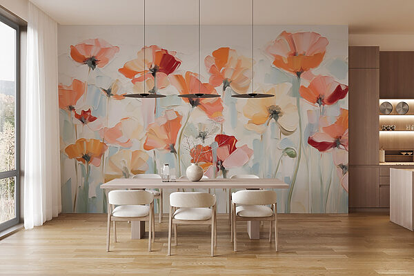 Painting of flowers on a white background