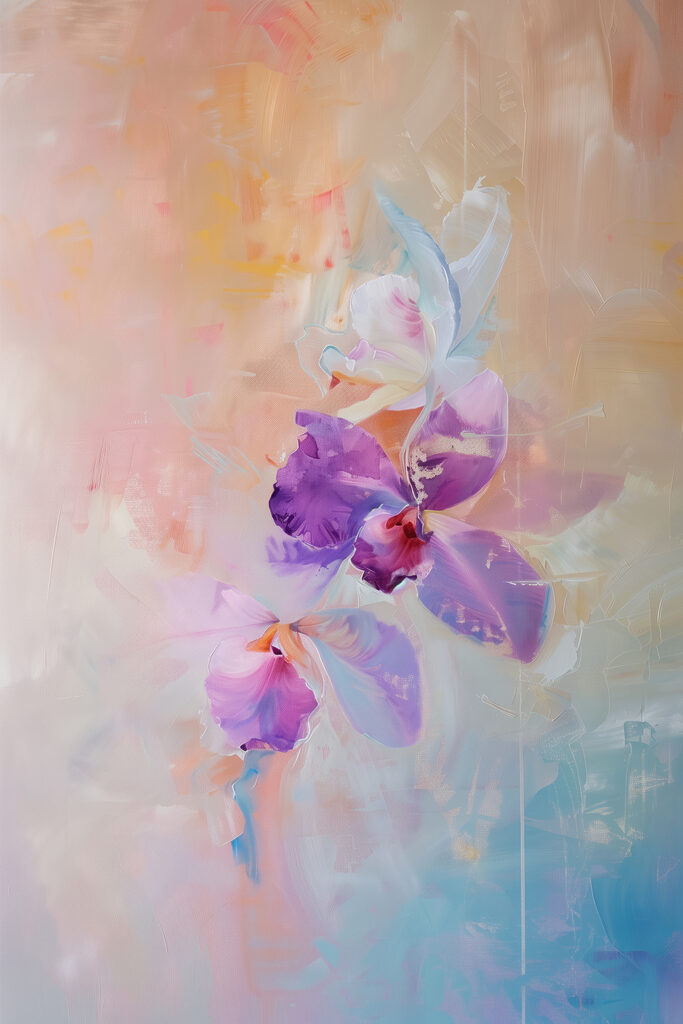 Painting of purple flowers