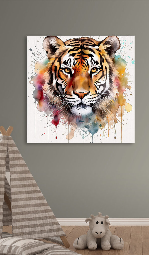 Tiger with colorful splashes Tiger with colorful splashes