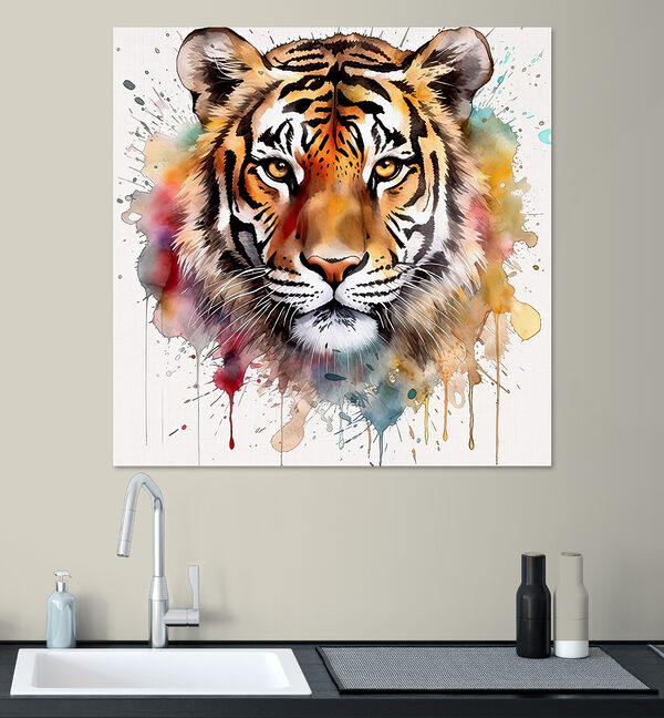 Tigris színes fröccsenésekkel Tigris színes fröccsenésekkel