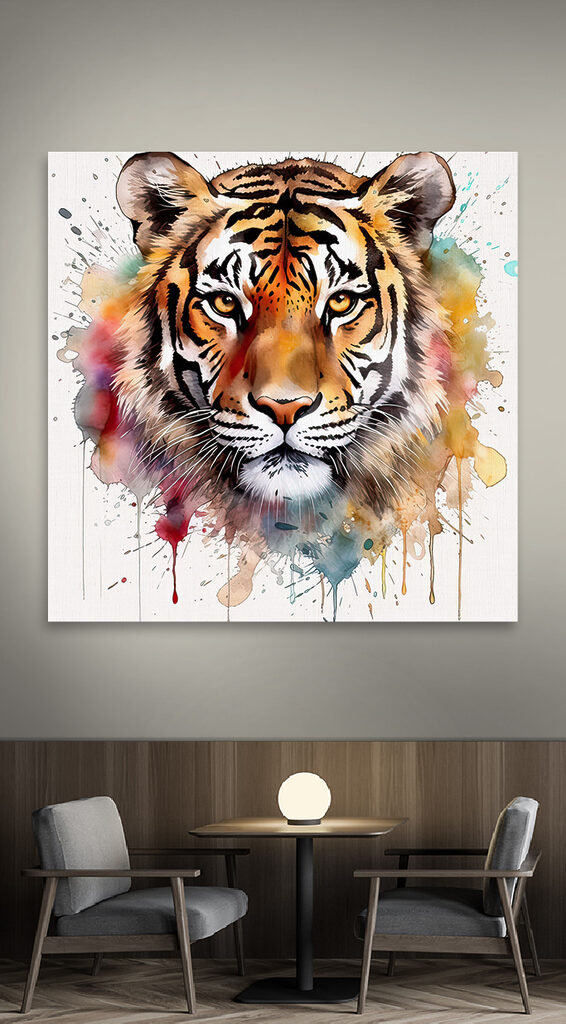 Tiger with colorful splashes Tiger with colorful splashes