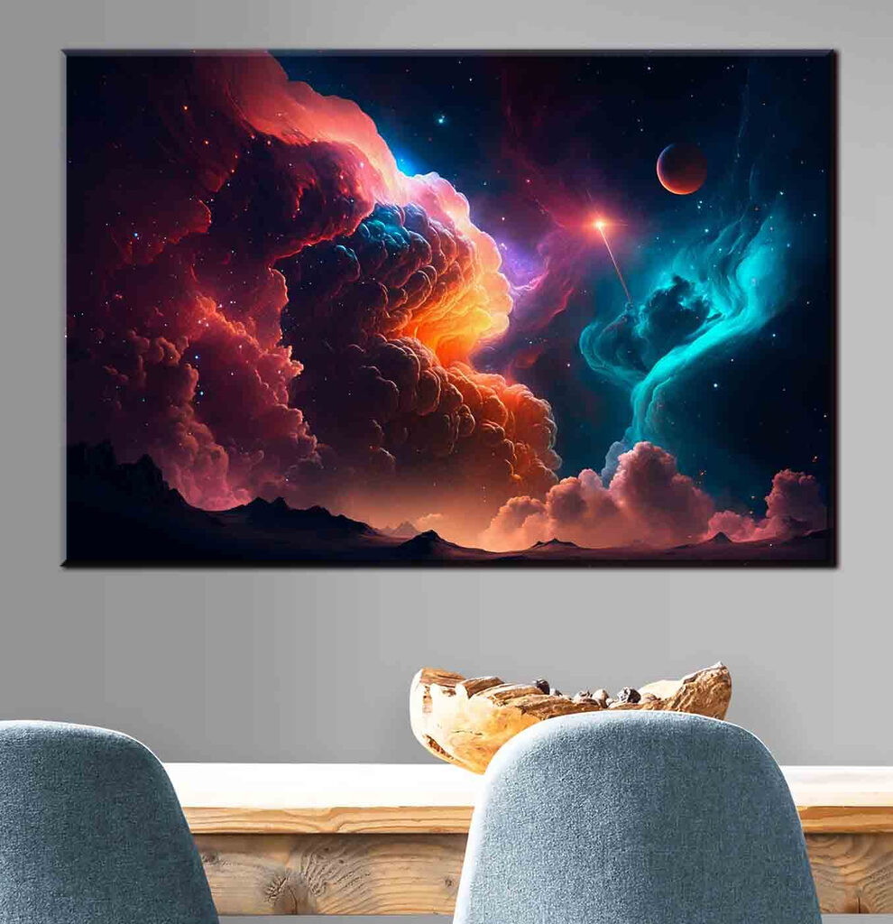 Colorful clouds and stars