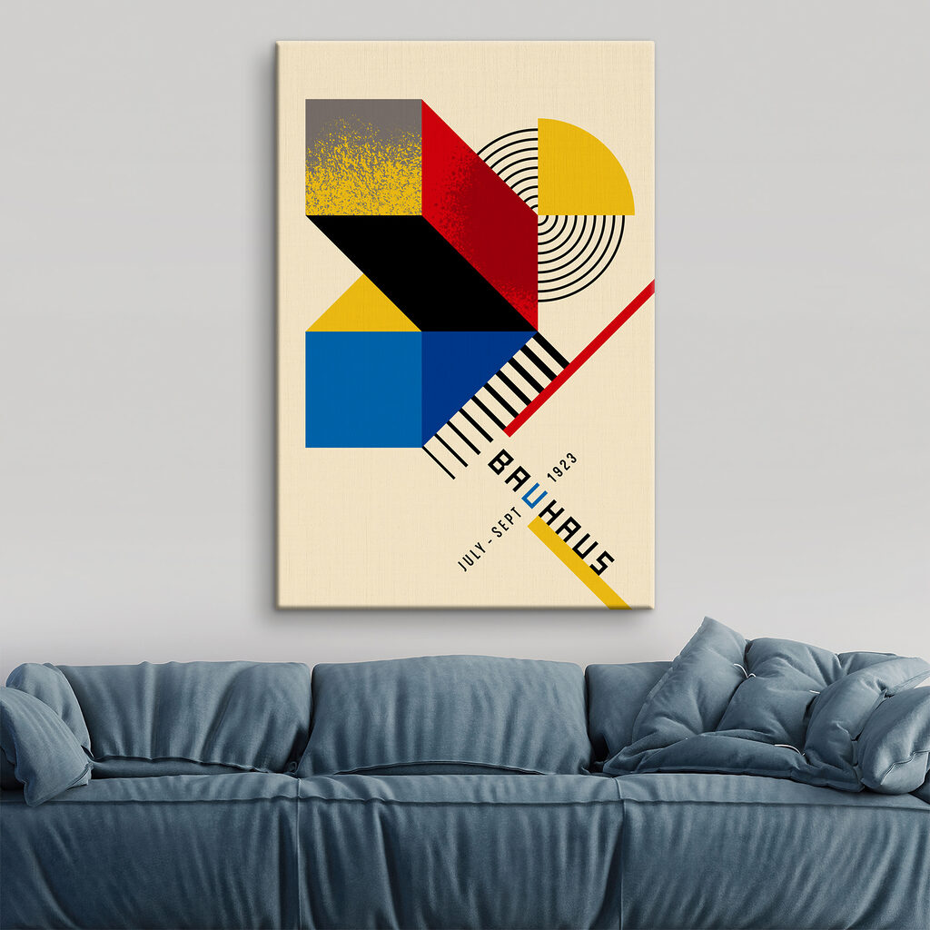 Colorful geometrical design with black and red and yellow