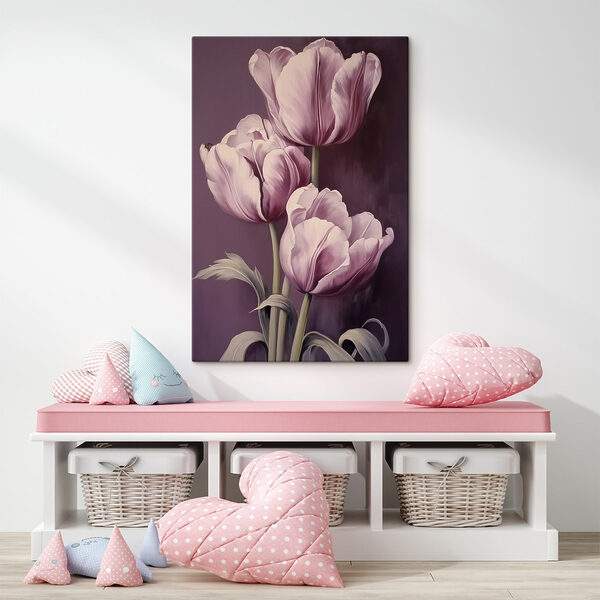 Rózsaszín tulipánok festése Rózsaszín tulipánok festése