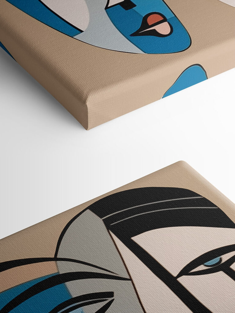 Group of faces painted on a wall