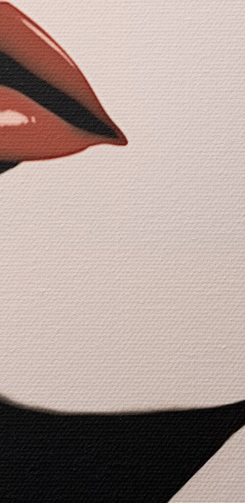 Woman's face with red lipstick Woman's face with red lipstick