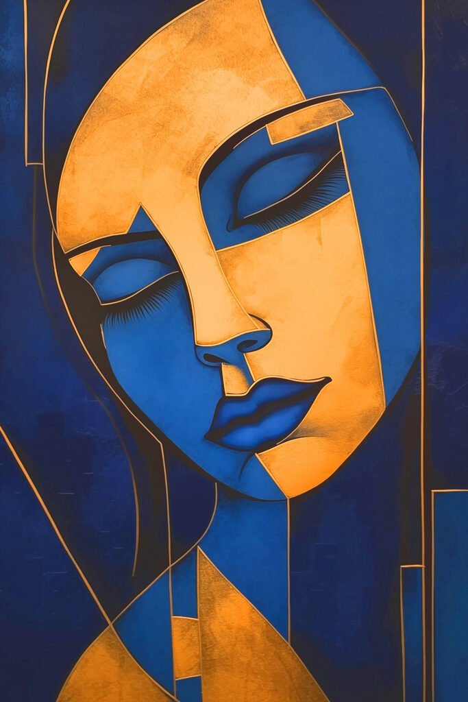 Painting of a woman's face