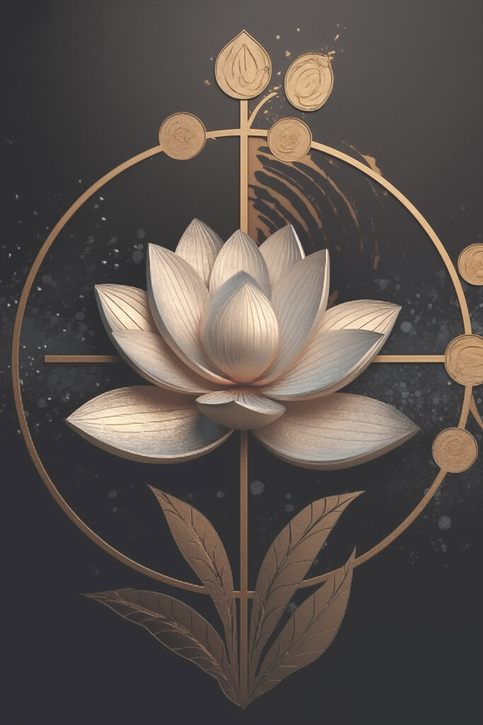 Tranquil flower amidst dark background