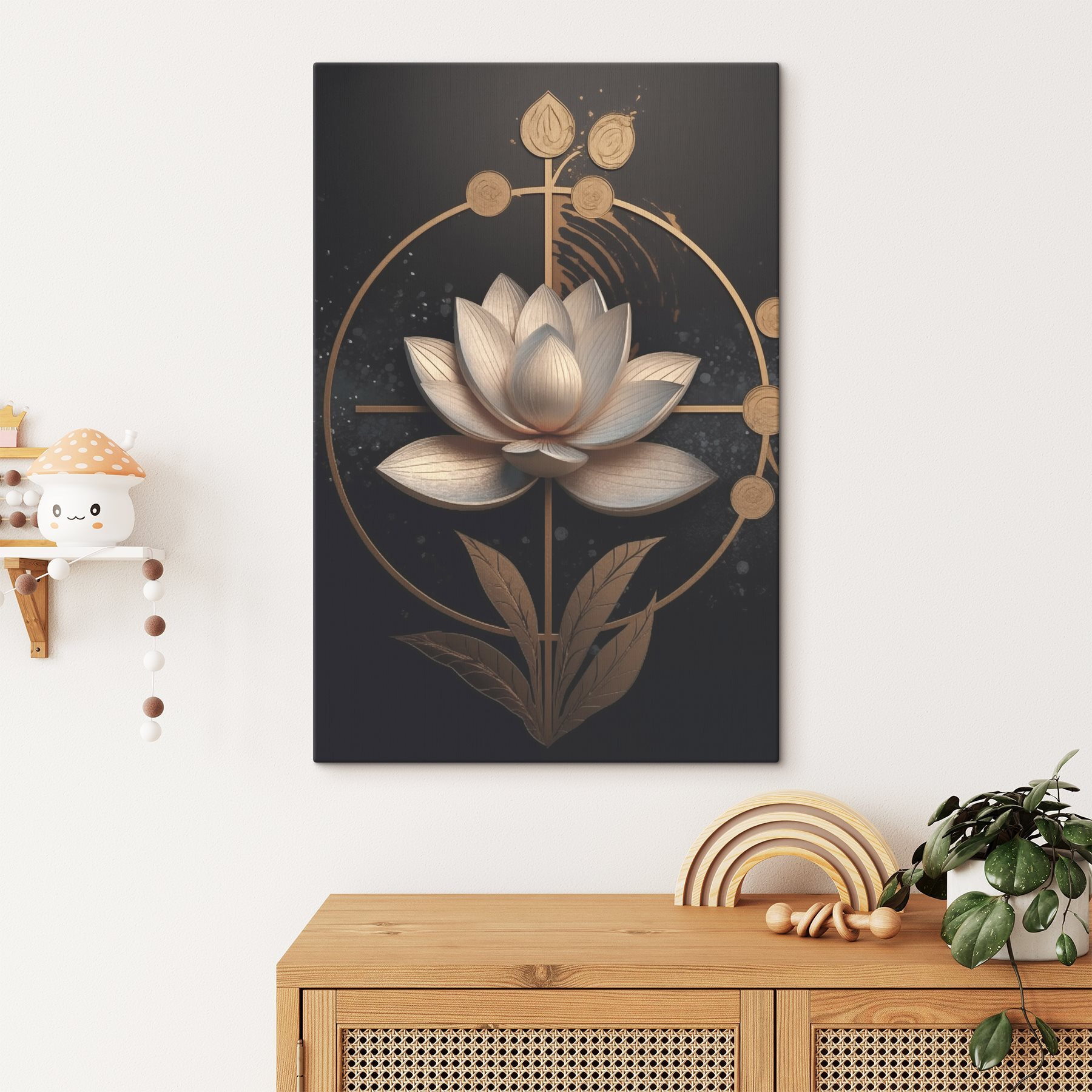 Tranquil flower amidst dark background