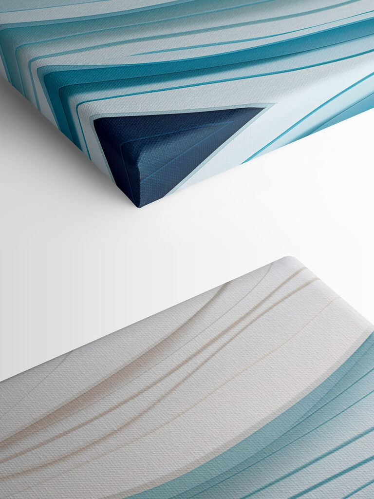 Blue and white wavy lines