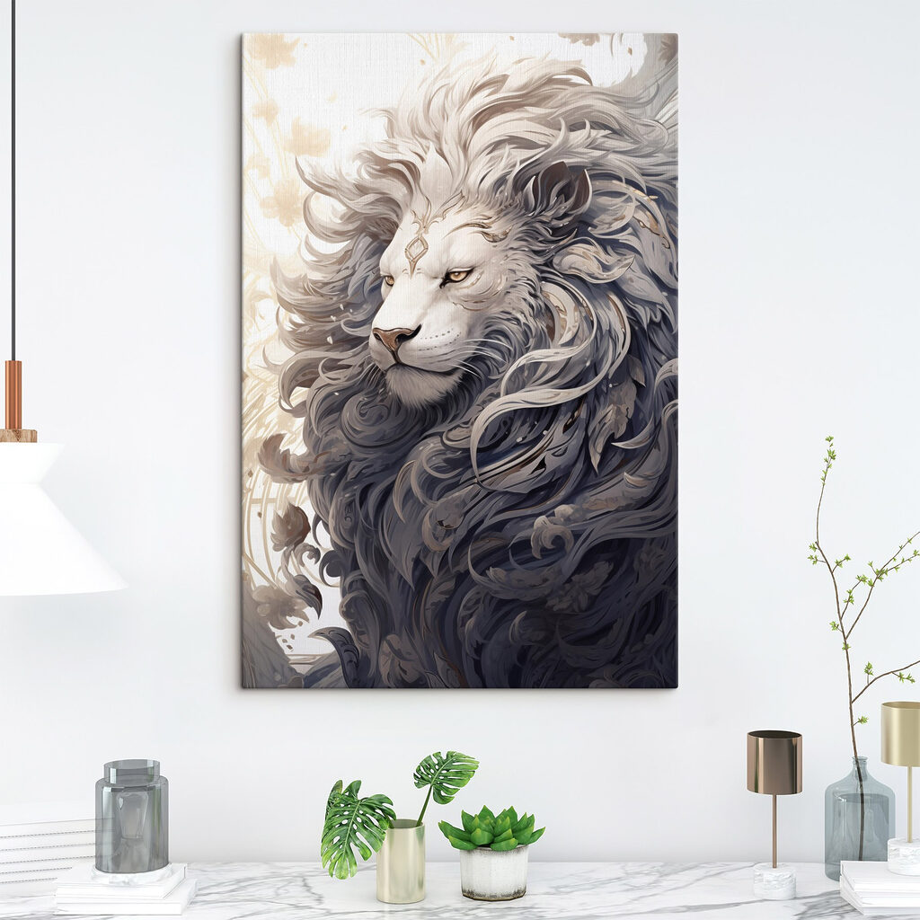 Lion with a decorative mane