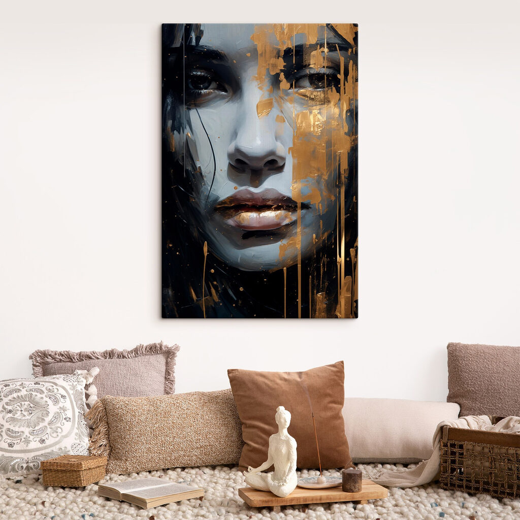 Striking portrait with bold accents Striking portrait with bold accents