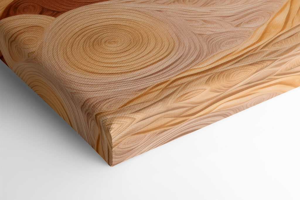 Art piece of fabric with wavy lines