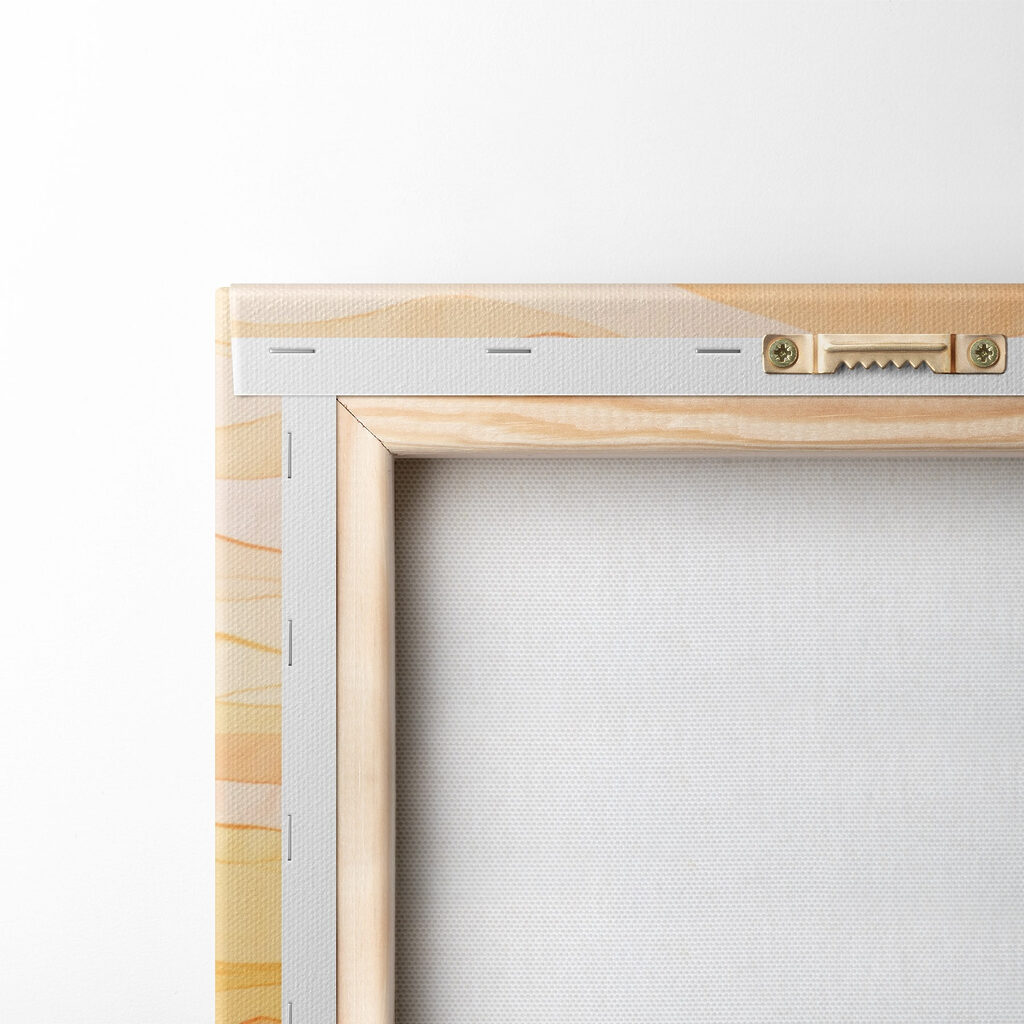 Art piece of fabric with wavy lines