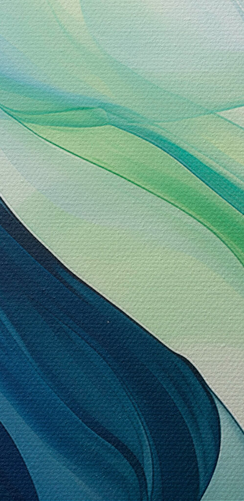 Fluid waves of blue and green