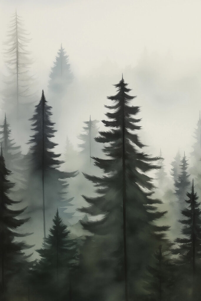 Group of trees in a forest