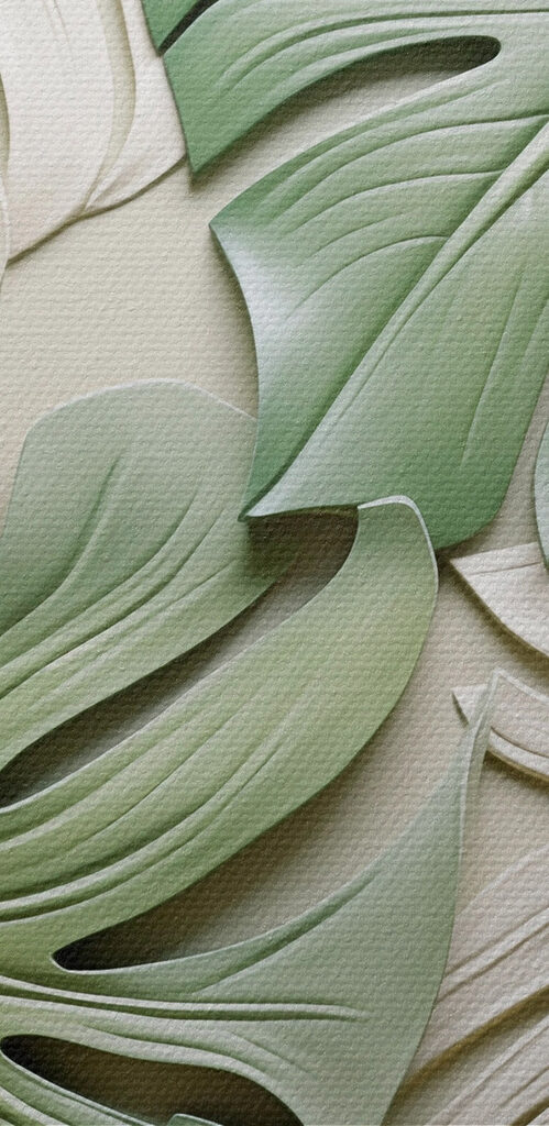 Group of green and white leaves