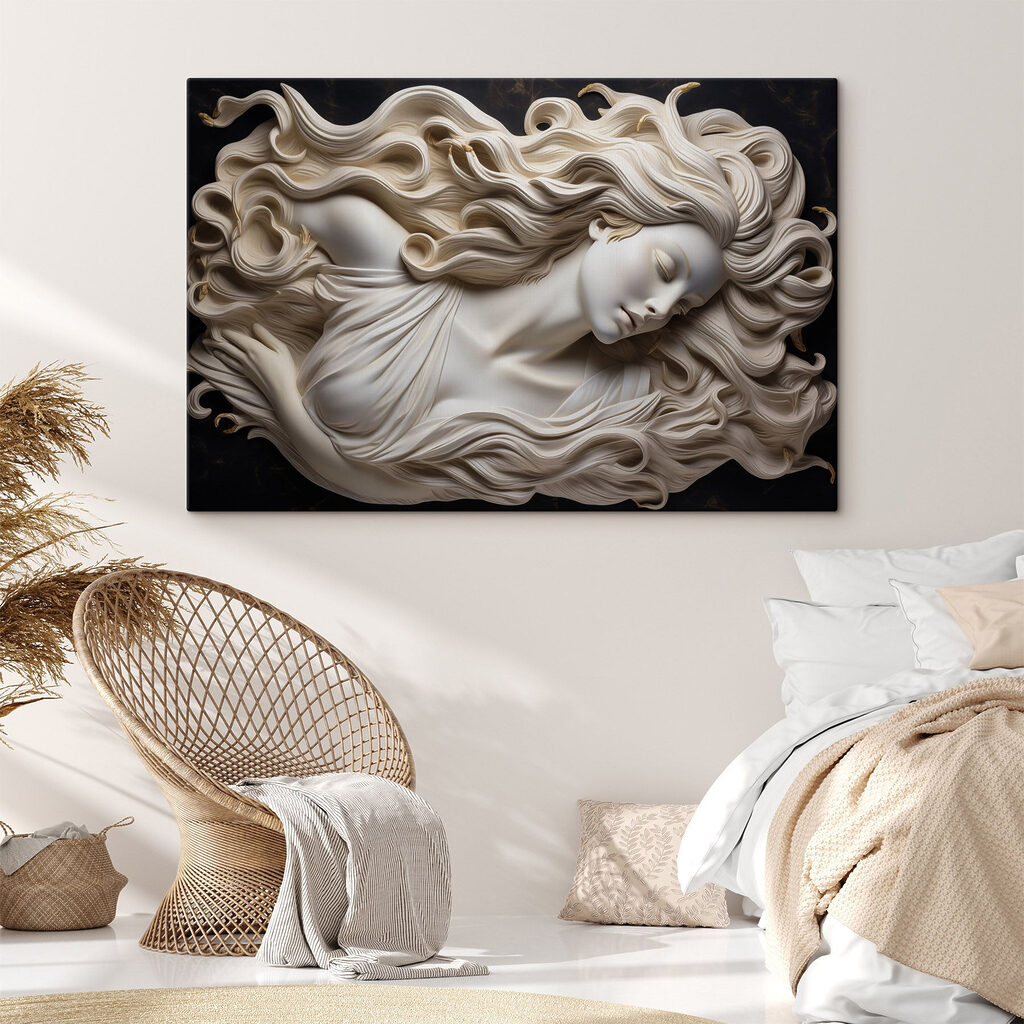 Statue of a woman with long hair