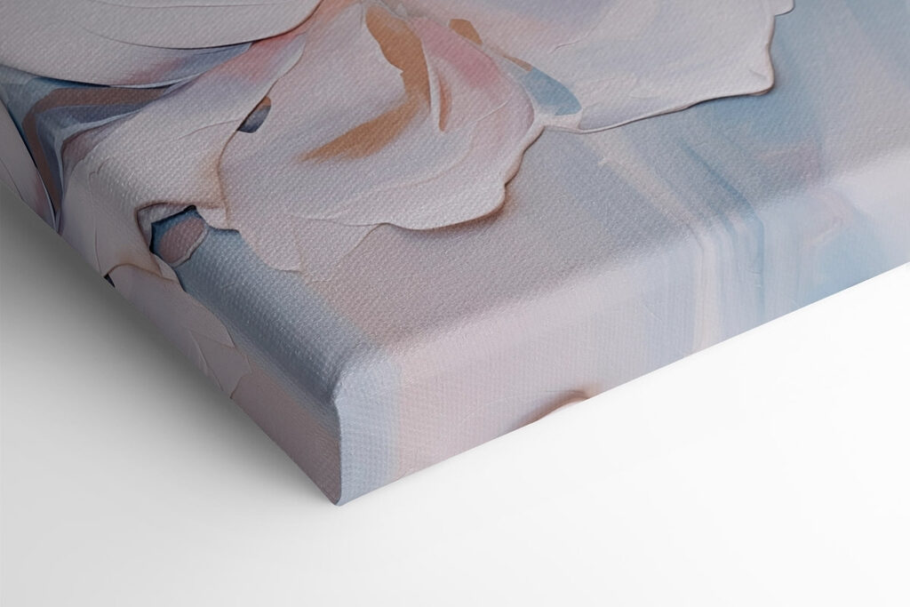 Painting of flowers on a white surface Painting of flowers on a white surface