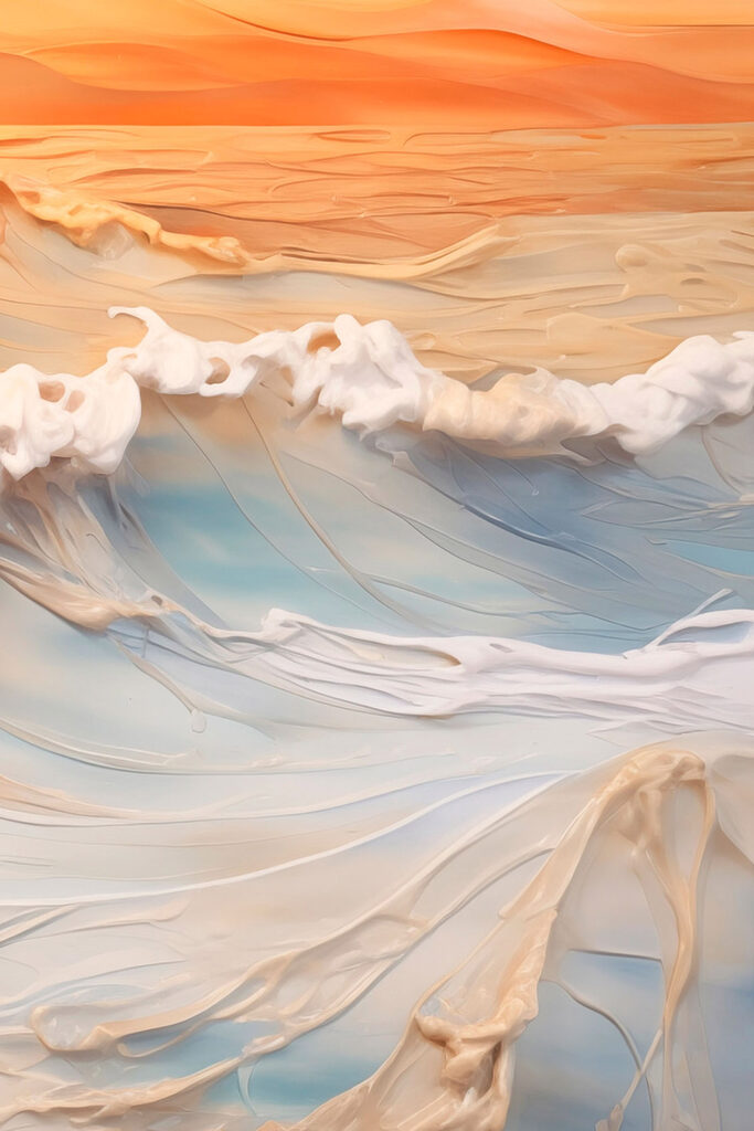 Serene ocean waves at sunset