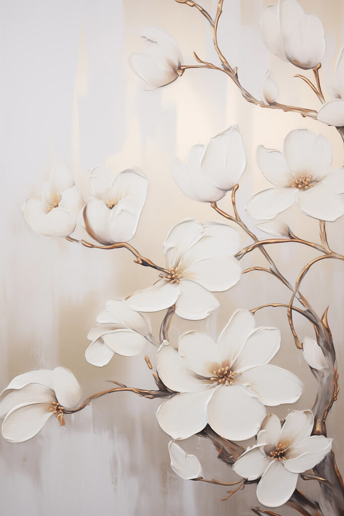 Painting of white flowers