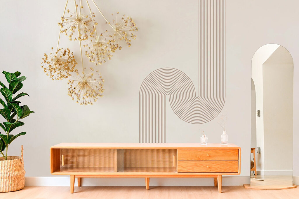 Wall with a bunch of dandelions