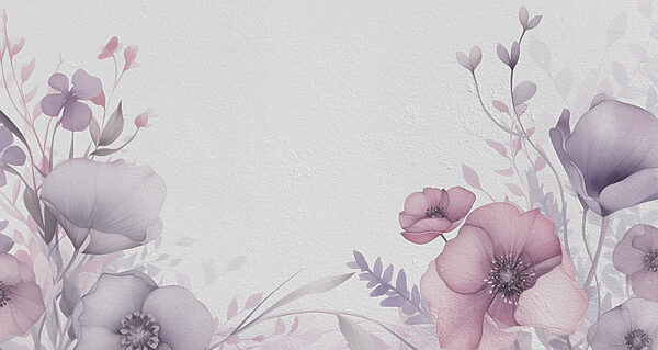 Painting of flowers on a white surface