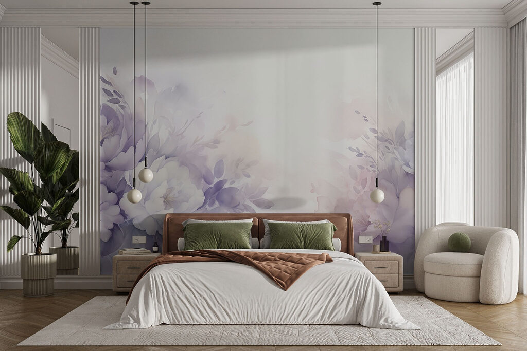 Painting of flowers and leaves