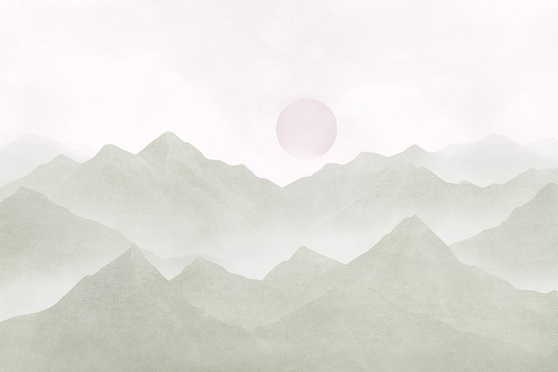 Mountain range with a sun in the distance Mountain range with a sun in the distance