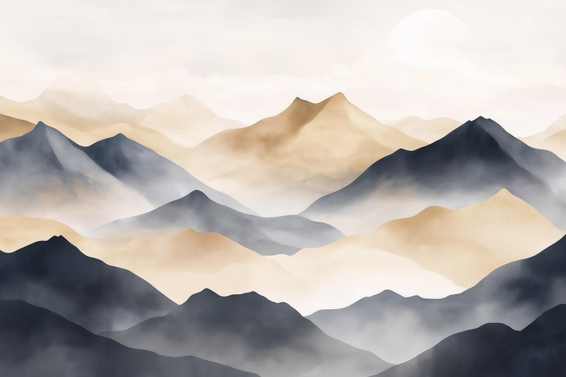 Mountain range with fog
