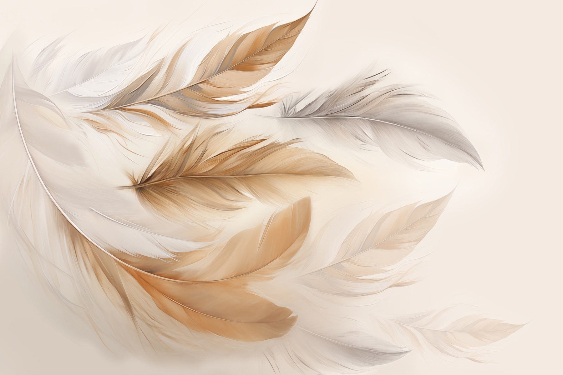 Group of feathers in different colors