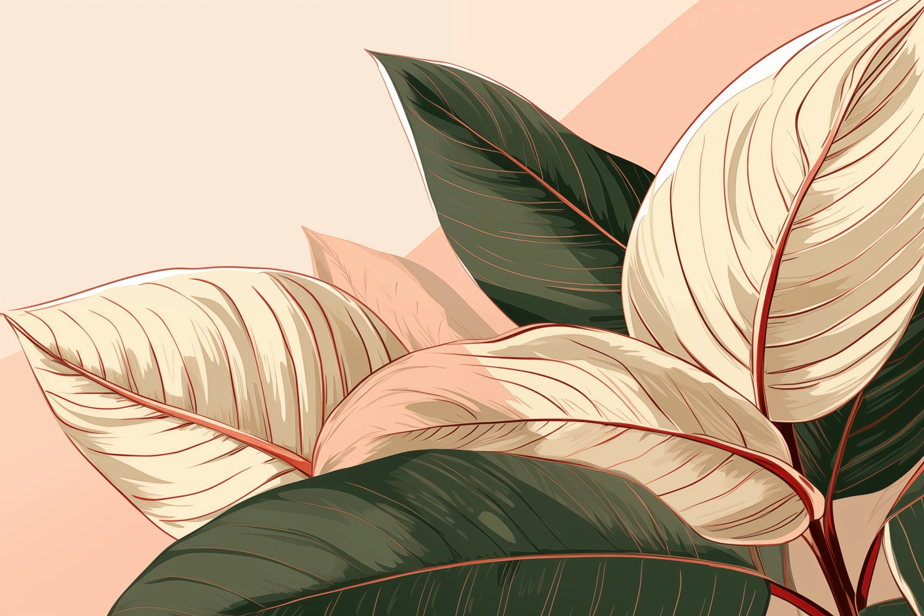 Beautiful foliage in soft colors