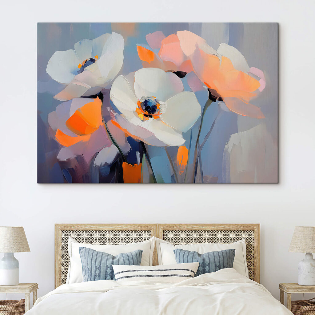 Painting of white flowers Painting of white flowers