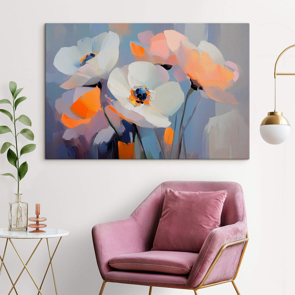 Painting of white flowers Painting of white flowers