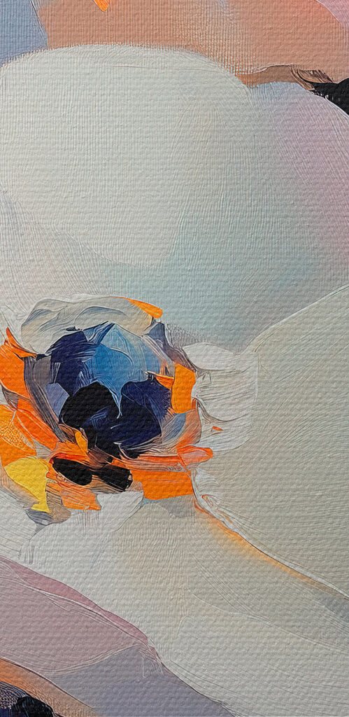 Painting of white flowers Painting of white flowers