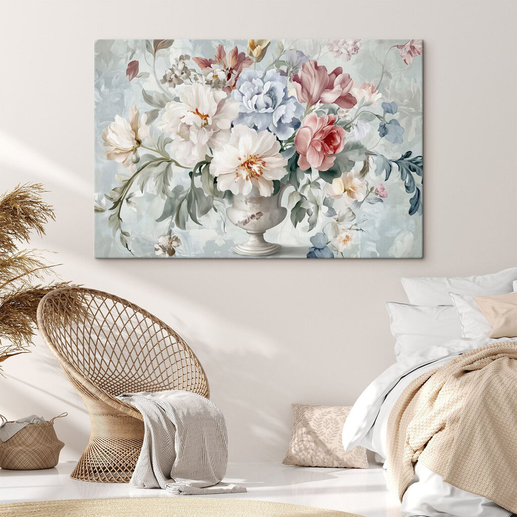 Painting of flowers in a vase