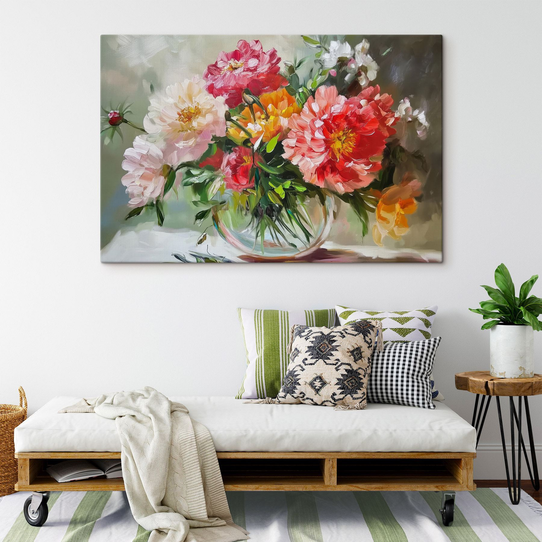 Painting of flowers in a vase