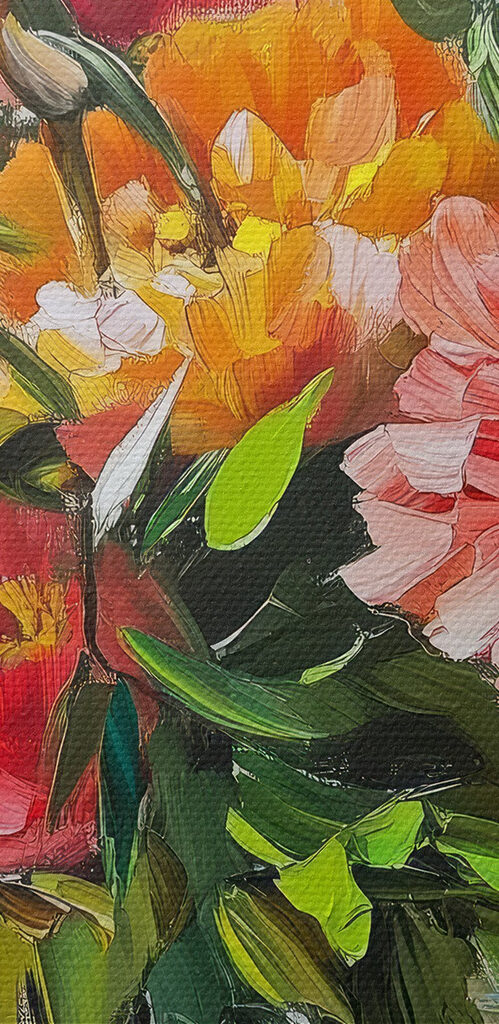 Painting of flowers in a vase