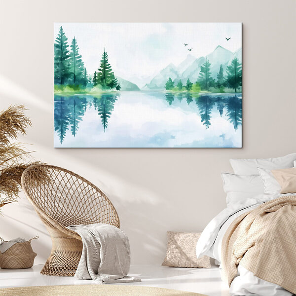 Vászonképek Víz, a háttérben fák és hegyek (Cikkszám: s43922) Vászonképek Vászonképek Víz, a háttérben fák és hegyek (Cikkszám: s43922)