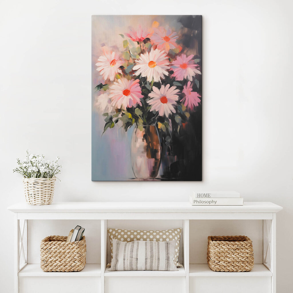 Painting of flowers in a vase