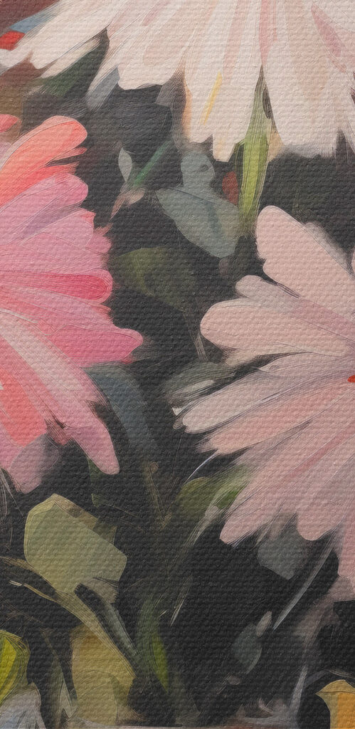 Painting of flowers in a vase