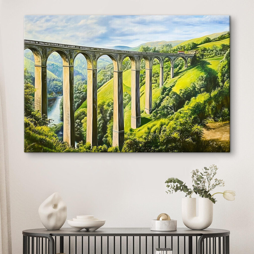 Train on a bridge over a river Train on a bridge over a river