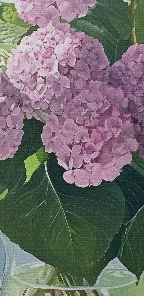 Painting of a vase of flowers