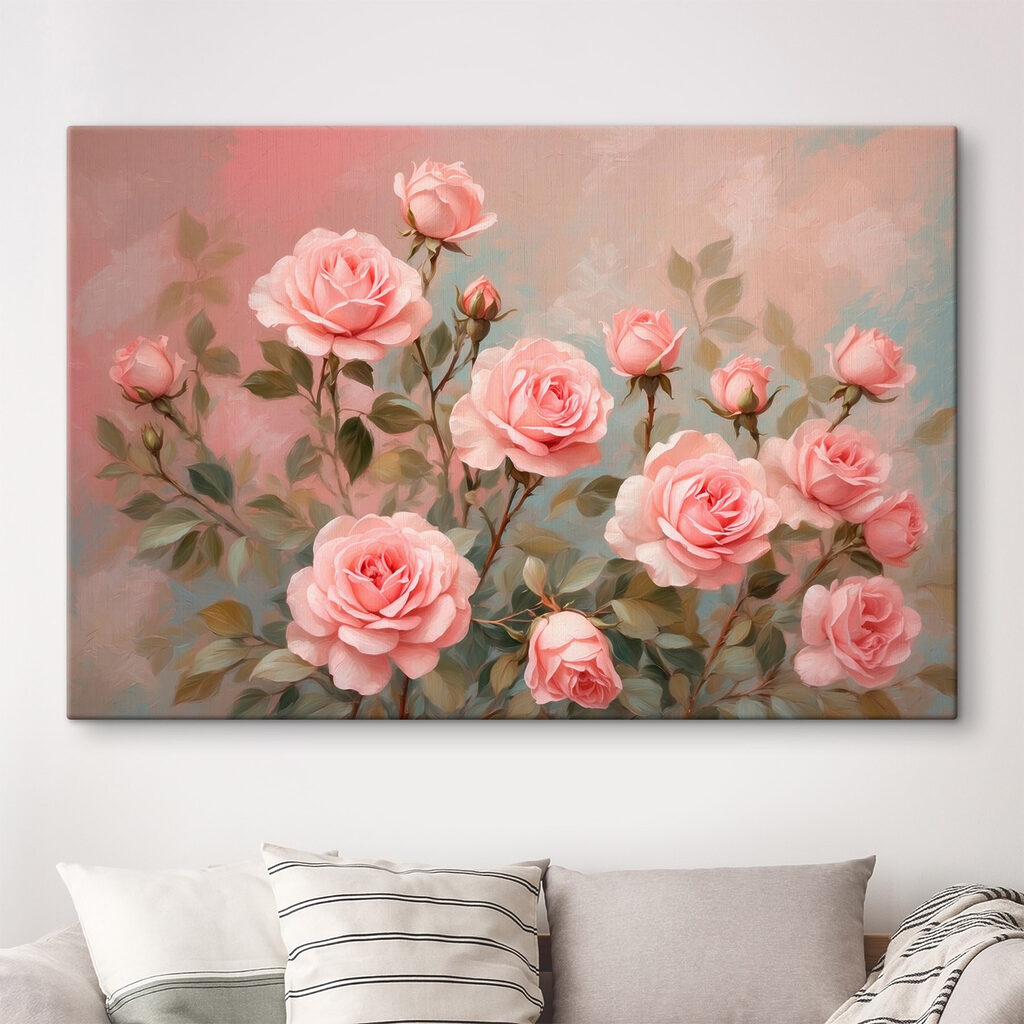 Painting of pink roses