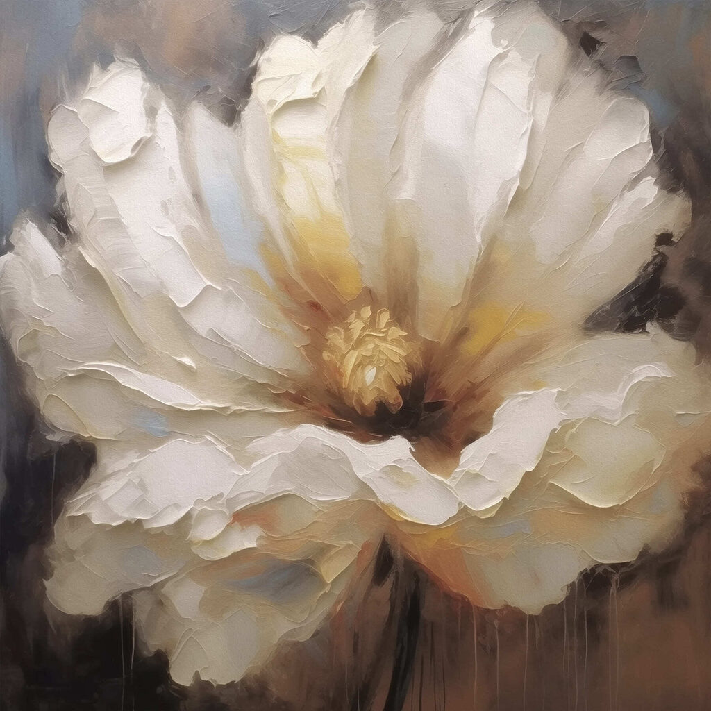 Painting of a white flower