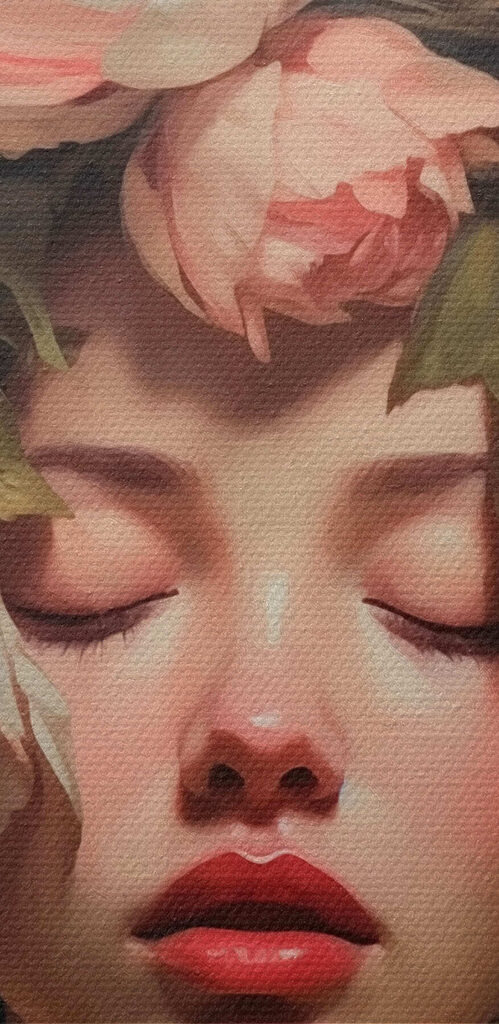 Woman with flowers on her head Woman with flowers on her head