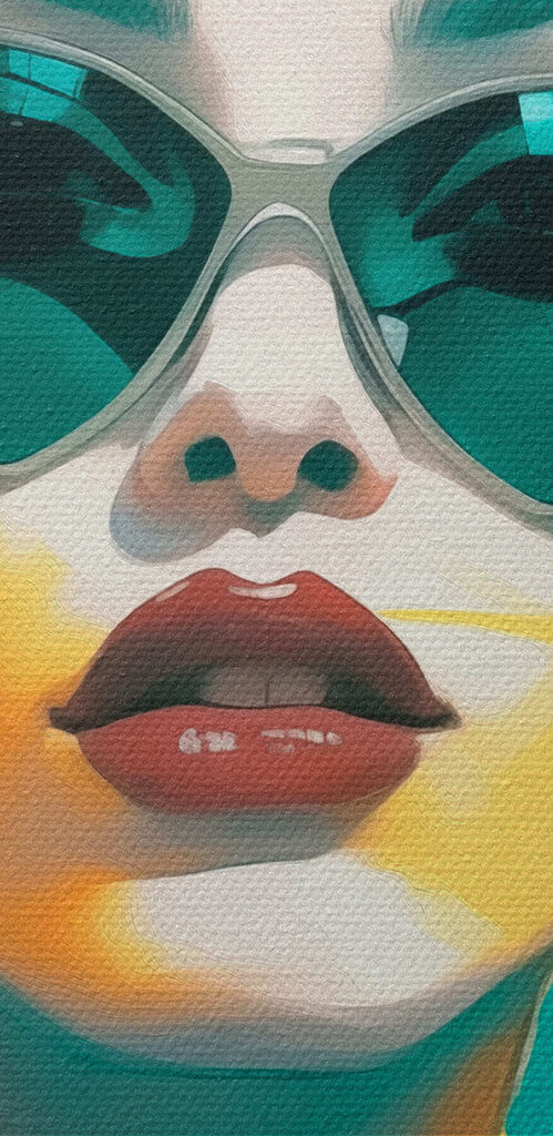 Woman wearing sunglasses and a green shirt