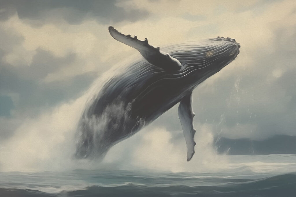 Whale jumping out of the water