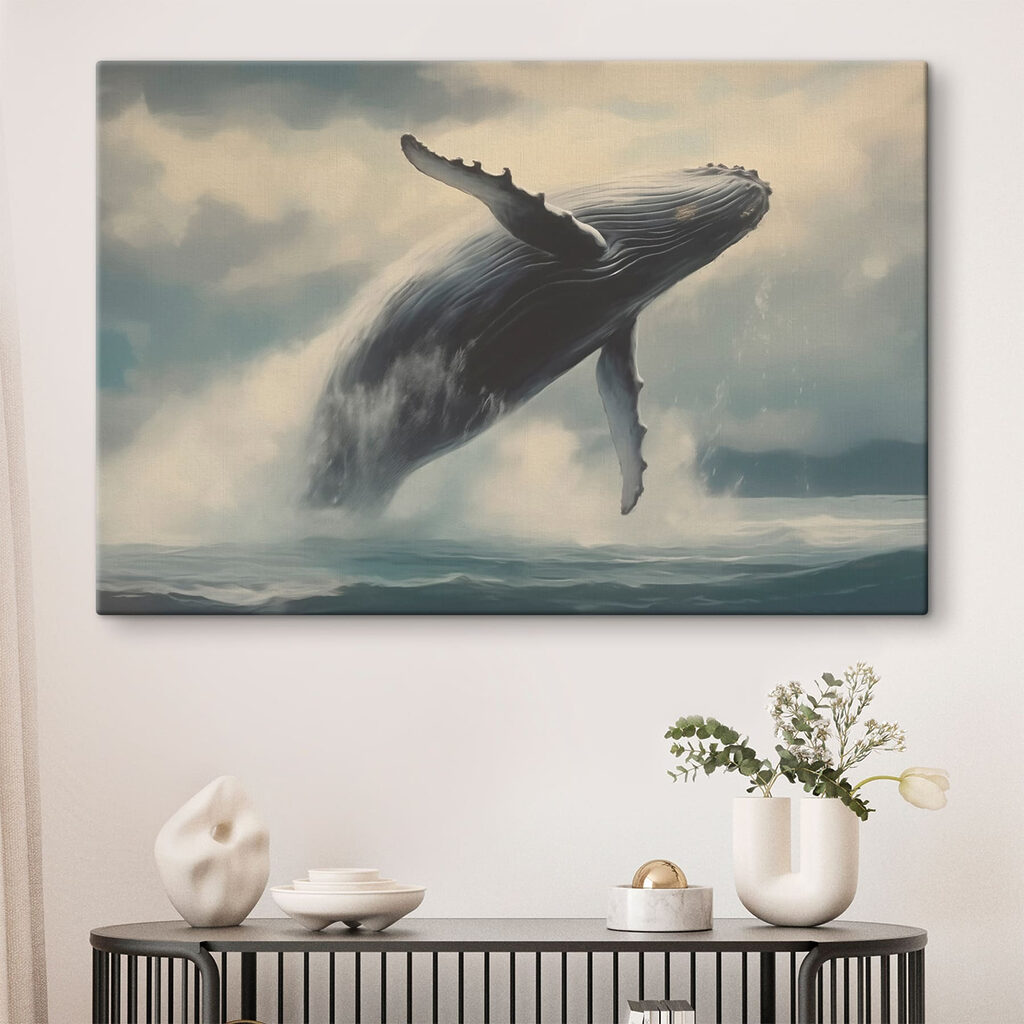 Whale jumping out of the water