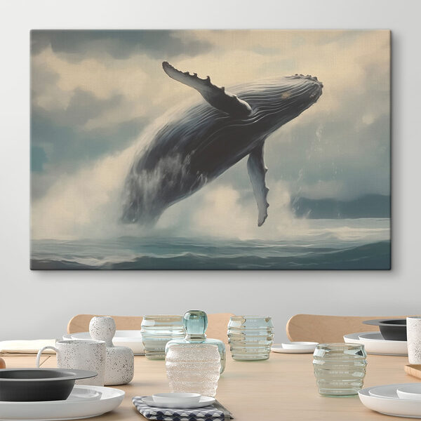 Canvas prints Whale jumping out of the water Canvas prints Whale jumping out of the water